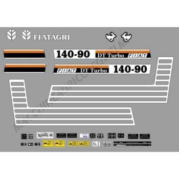 Serie Decalcomania-Adesivi Per Trattore Fiat 140-90 Turbo DT