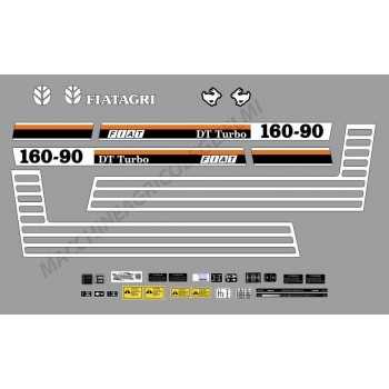 Serie Decalcomania-Adesivi Per Trattore Fiat 160-90 Turbo DT...