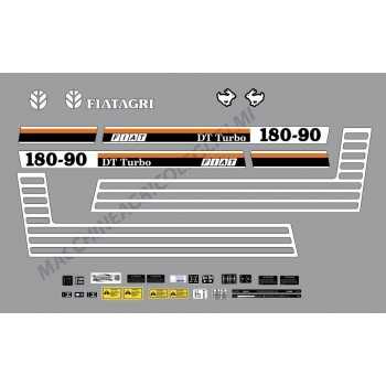 Serie Decalcomania-Adesivi Per Trattore Fiat 180-90 Turbo DT
