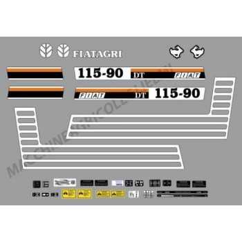 Serie Decalcomania-Adesivi Per Trattore Fiat 115-90 DT