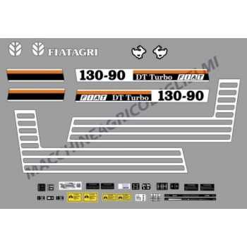 Serie Decalcomania-Adesivi Per Trattore Fiat 130-90 Turbo DT