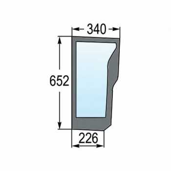 Parabrezza Inferiore Anteriore Destro Trattore New Holland-Riferimento Originale 47125737-340 x 652 x 226