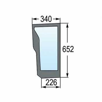 Parabrezza Inferiore Anteriore Sx Trattore New Holland-Riferimento Originale 47125738-340 x 652 x 226