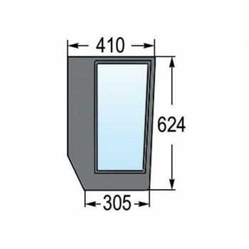 Parabrezza Inferiore Anteriore DX New Holland-Case-Riferimento Originale 5092900-625 x 410 x 305