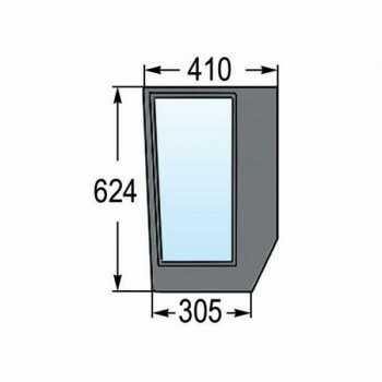 Parabrezza Inferiore Anteriore SX New Holland-Case-Riferimento Originale 5089554-625 x 410 x 305