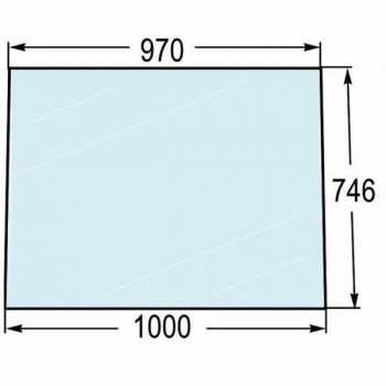 Parabrezza Anteriore Trattore Lamborghini-Hurlimann-Riferimento Originale 0.9234.210.0/30-970 x 746 x 1000