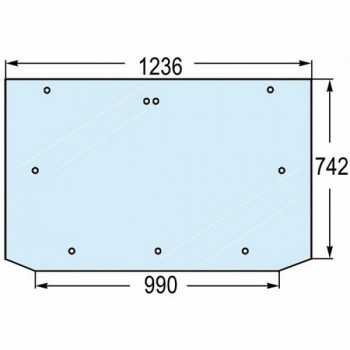 Lunotto Posteriore Trattore Same-Lamborghini-Riferimento Originale 0.9231.268.0/10-1236 x 742 x 990