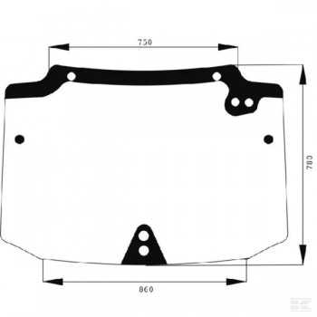 Lunotto Posteriore Trattore New Holland-Case-Riferimento Originale 44911502-750 x 780 x 860