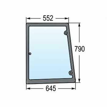 Vetro Laterale Sinistro Trattore New Holland-Case-Serie TM-Riferimento Originale 82029321-552 x 790 x 645