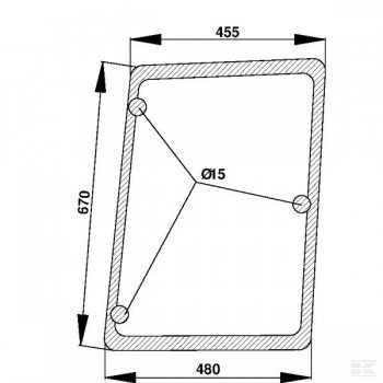 Vetro Laterale Destro Trattore New Holland-Case-Serie T-Riferimento Originale 134671085-480 x 670 x 455