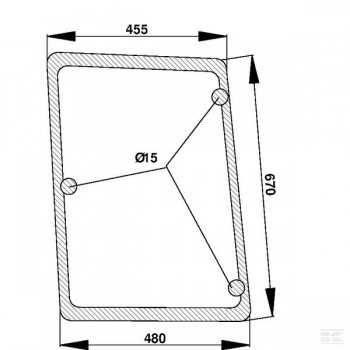 Vetro Laterale Sinistro Trattore New Holland-Case-Serie T-Riferimento Originale 134671084-480 x 670 x 455