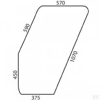 Vetro Sportello Sinistro Trattore Fiat Serie 90-88-Riferimento Originale 5117682-1070 x 590 x 375