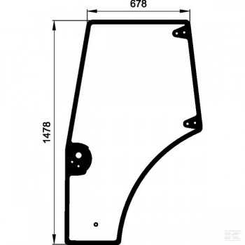 Vetro Sportello Sinistro Trattore New Holland-Case-Riferimento Originale 87620234-1478 x 678 x 360