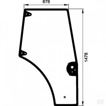 Vetro Sportello Destro Trattore New Holland-Case-Riferimento Originale 87620223-1478 x 678 x 360