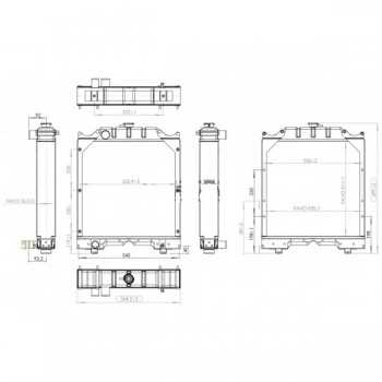 Radiatore in Rame Trattore Fiat Serie 90-680-85.55C-Riferimento Originale 5167365-553 mm x 695 mm x 110 mm