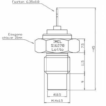 Trasmettitore Sensore Temperatura Trattore Fiat Serie F-Riferimento Originale 4857250-M14x1.5