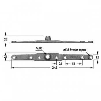 Testa Lama Per Sezioni Motofalciatrice-Falciatrice BCS 622-Riferimento Originale 523204942-245mm