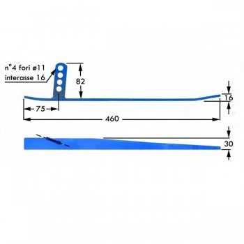 Slitta Suolo Destra Motofalciatrice-Falciatrice BCS 622-Riferimento Originale 590028972-Lunghezza 460 mm