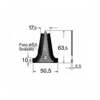 Piastrina Dente Semifitto Motofalciatrice-Falciatrice BCS 622-Riferimento Originale 580024771