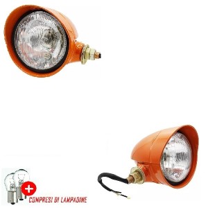 Coppia Fanali Anteriore Dx e Sx Trattore Fiat Serie Oro 640-605C-Lampadine Incluse-Kit Completo