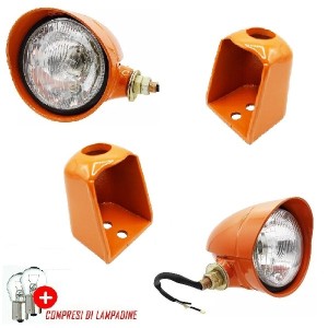 Coppia Fanali Anteriore e Supporti Dx e Sx Trattore Fiat Serie Oro 640-Lampadine Incluse