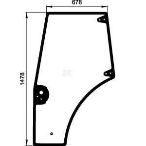 Vetro Portiera Sinistra Trattore New Holland-Case-Riferimento Originale 87620484-Misure 1478 mm x 678 mm