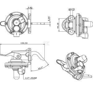 Pompa Gasolio a Membrana Trattore Landini-Massey Ferguson 6000 Special-165-Riferimento Originale 2641328-Adattabile