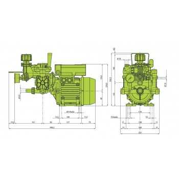 Elettropompa Annovi Reverberi AR 252EM-25Bar-24.6Lt/Min-1.5Hp-1.1Kw-2 Membrane..