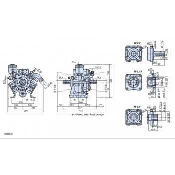 Pompa a Membrane Annovi Reverberi AR713C/C-40Bar-76Lt/Min-20.5Kg-3 Membrane..