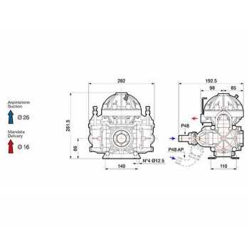 Pompa A Membrana Media Pressione-P48-51,7 lt/min-30Bar-12.7Kg