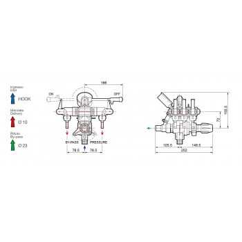 Gruppo Comando Sirius 2V VR POM-30Bar-Portata 40Lt/Min-0.9Kg-Per Comet P48