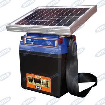 Elettrificatore AMA S750-Pannello Solare10W-Batteria Ricaricabile 12V 12 AH-Lunghezzezza 8 Km