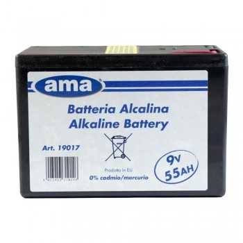 Batteria Recinto Elettrico A Secco 9V 55 AH-Durata 5.000 Ore-Pila-17x11,5x11,5 mm