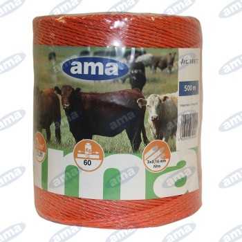 Filo Elettrificato Arancio 3 Conduttori-Acciaio Ø0,16mm-Lunghezza 500Mt-Resistenza 60Kg