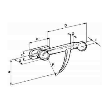 Chiusura a Palla Leggera Ø13 mm-Destra-In Acciaio-Per Rimorchi-Carrelli-Motozappa