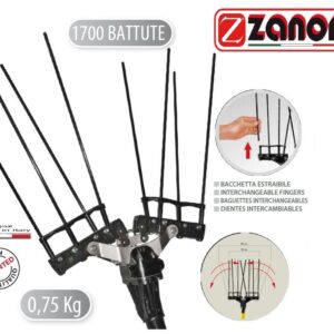 Abbacchiatore ZANON Karbonium Air-1700Battute-Bacchetta Estraibile-0.75Kg..
