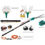 Abbacchiatore Olive Zanon Falcon 12V AL300/F, Peso 2.5 Kg, Cavo 12 MT, Asta Telescopica 210 MT a 340 MT, Made In Italy