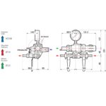 Gruppo di Comando Comet GCP 3V 1204060000 – Regolatore di Pressione 3 Vie per Pompe Irroratrici e Atomizzatori Agricoli, Portata 100 l/min, Pressione fino a 50 bar, Compatibile Serie BP APS IDS P48