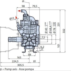Pompa a Membrane Annovi Reverberi AR30SP-40Bar-36Lt/Min-9.5Kg-2 Membrane..
