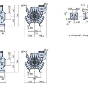 Pompa a Membrane Annovi Reverberi AR403SP-40Bar-40Lt/Min-9Kg-3 Membrane..