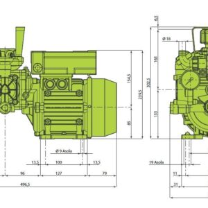 Elettropompa Annovi Reverberi AR 252EM-25Bar-24.6Lt/Min-1.5Hp-1.1Kw-2 Membrane..
