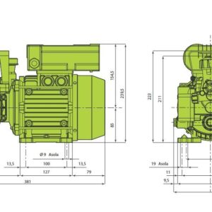 Elettropompa Annovi Reverberi AR DUE EM-20Bar-13Lt/Min-12Kg-0.9Kw-1.2Hp-2Membran