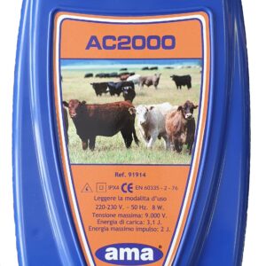 Elettrificatore AMA AC2000 Alimentazione 230V-Energia 3,1 Joule-Lunghezza Recininto 20 Km
