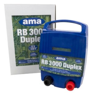 Elettrificatore AMA BR3000 Duplex Alimentazione 12V-Energia 3 Joule-Lunghezza Recinto 15 Km