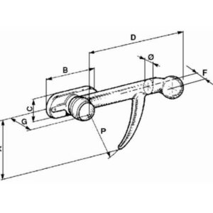 Chiusura a Palla Pesante Ø15x20 mm-Sinistra-In Acciaio-Per Rimorchi-Carrelli-Motozappa