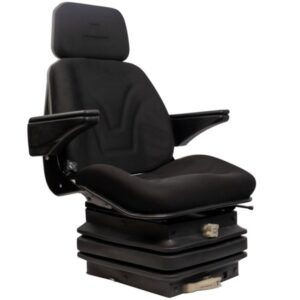 Sedile Trattore Con Molleggio Meccanico, Poggiatesta, Braccioli, Regolazione Schienale, Rivestimento In Tessuto Nero, 80-100CV