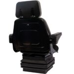 Sedile Trattore Con Molleggio Meccanico, Poggiatesta, Braccioli, Regolazione Schienale, Rivestimento In Tessuto Nero, 80-100CV