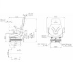 Sedile Trattore Con Molleggio Meccanico, Poggiatesta, Braccioli, Regolazione Schienale, Rivestimento In Tessuto Nero, 80-100CV
