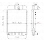 Radiatore In Rame Trattore Fiat 311C, 312C, 352C-Riferimento Originale 576975-A 4 File-470 mm x 420 mm