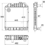 Radiatore In Rame Trattore Ford 2000-3000-Riferimento Originale 81875325-A 4 File-450 mm x 410 mm x 59 mm
